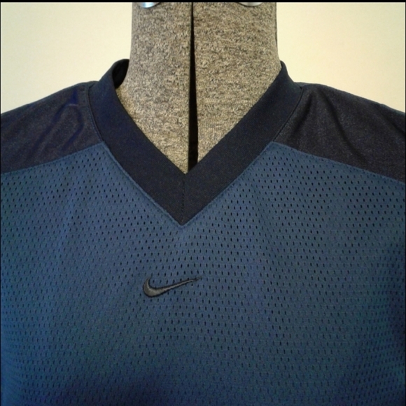 Nike Reversible Mesh shiny basketball Jersey mens L Blue tank top sleeveless - Picture 2 of 7